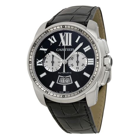 cartier watch price dark leather